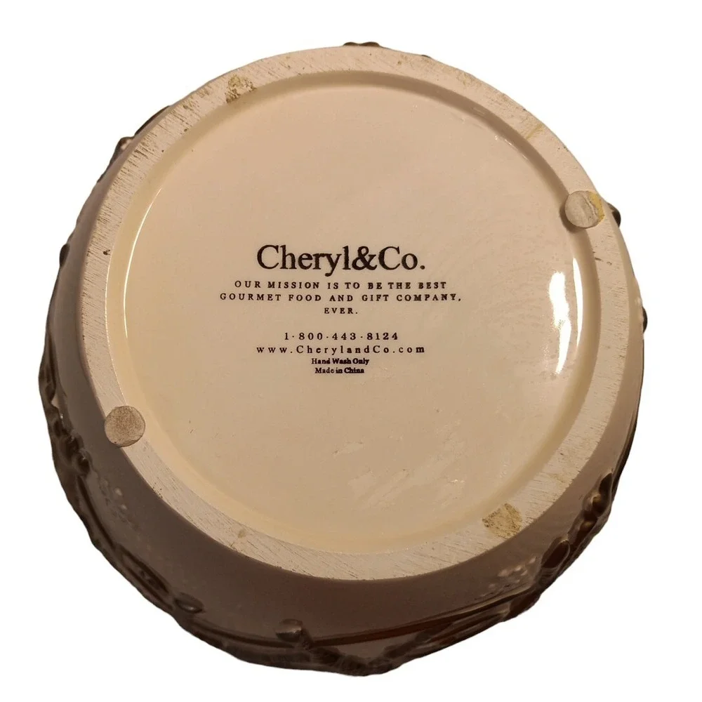 Cheryl & Co. Gold Silver White Vintage Ceramic Christmas 3D Reindeer Cookie Jar